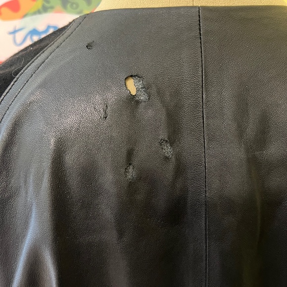 VINCE Designer Beautiful Soft Lamb Leather Contrast Point Black MOTO Jacket - Picture 11 of 15